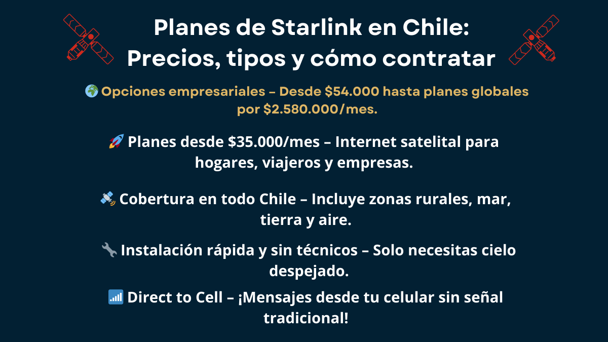 Planes de Starlink en Chile Planes de Starlink en Chile